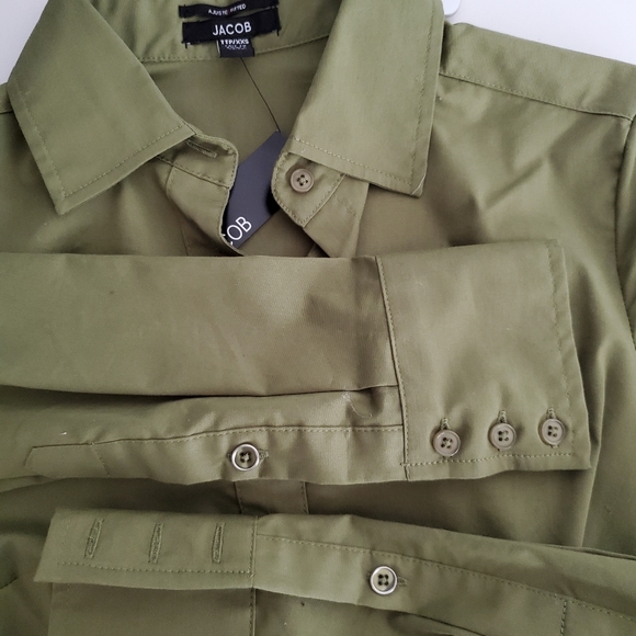 🆕️Jacob Green Button Down Shirt Size XXS - Picture 3 of 5